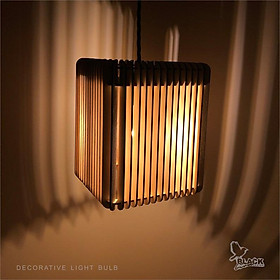 Mua Đèn gỗ ống trụ vuông DG082 - Đèn gỗ thả trần trang trí nhà cửa  quán cafe  nhà hàng