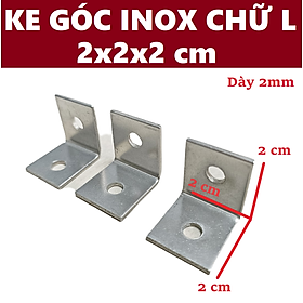 Mua Ke góc inox chữ L bản rộng 2cm ( 2x2x2 cm )