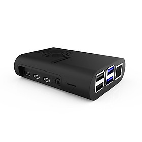 Mua Vỏ hộp nhựa màu đen có quạt tản nhiệt dành cho Raspberry Pi 4 Model B - Hàng Chính Hãng
