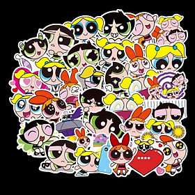 Sticker 50 miếng hình dán những cô gái siêu nhân