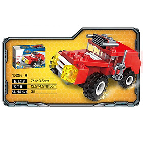 Đồ Chơi Lắp Ráp Xe Cứu Hỏa Vòi Rồng 8IN1, Bộ Xe Mô Hình Xếp Hình Xe Cứu Hỏa, Bộ Quà Tặng Cho Bé