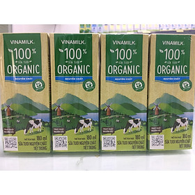 Thùng 48 Hộp Sữa Tươi Tiệt Trùng Vinamilk 100% Organic Không Đường 12 lốcx180ml-Mẫu mã mới