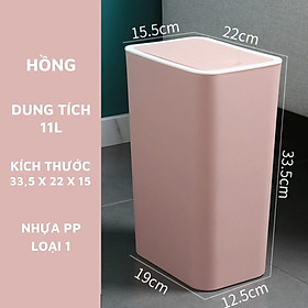 Mua Thùng Rác Nắp Bật Nhấn Nút Thiết Kế Siêu Tiết Kiệm Không Gian Nhựa PP Loại 1