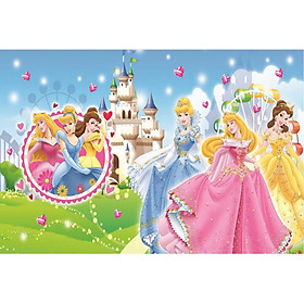 Mua (HCM) Tranh dán tường 3d công chúa  nàng bạch tuyết và 7 chú lùn trang trí phòng bé gái có sẵn keo