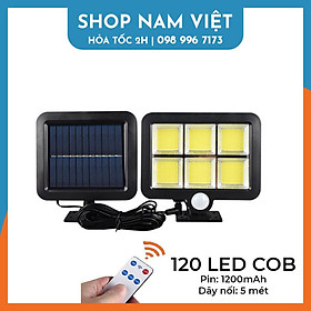 Đèn Led Chiếu Sáng Sân Vườn Năng Lượng Mặt Trời Cảm Ứng Chuyển Động - 120 Led COB Kèm Remote