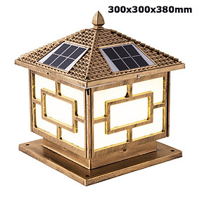 Mua Bộ 2 cái đèn trụ cổng khung nhôm 30x30x38cm năng lượng mặt trời