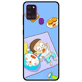 Ốp lưng dành cho Samsung Galaxy A21s mẫu Mèo Và Nô Ngủ