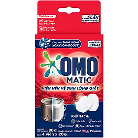 Hộp 4 Viên Nén Vệ Sinh Lồng Giặt OMO Matic 80gr