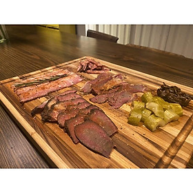 Mua Thớt gỗ teak cao cấp siêu cứng không mùn  chống nứt 50 X 38 CM - Thớt gỗ trang trí đồ ăn kiểu dáng Vintage decor
