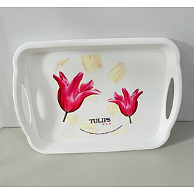 Khay nhựa hình chữ nhật hoa tulip TL5321 (39x28x4)cm - Hàng Thái Lan