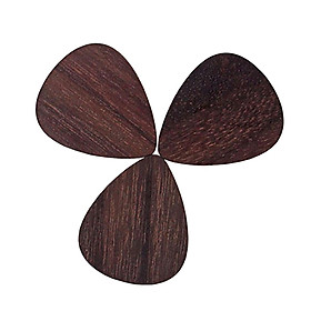 Set Of 3 Rosewood Guitar Picks, Plectrum For Acoustic Guitar, Electric Guitar, Ukulele, Bass, Guitar Accessories