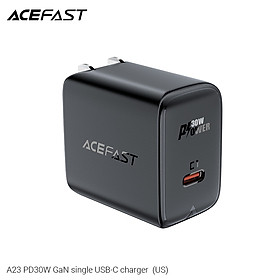 Adapter Sạc Acefast Gan PD 3.0 30W 1 Cổng USB Type-C Chuôi Dẹt US A23 - Hàng Chính Hãng