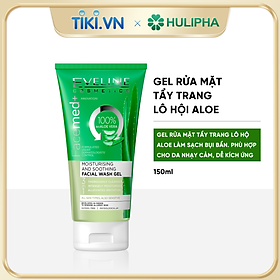 Gel tẩy trang 100% lô hội Eveline facemed+ moist.and soot giảm thiểu bụi