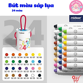 Bút Màu Sáp Lụa Hữu Cơ Mềm Mượt Dễ Tô Bản Mới Mau Khô Cho Bé - Mideer Silky Quick-dry Crayon 8 -12 - 24 và 36 Màu