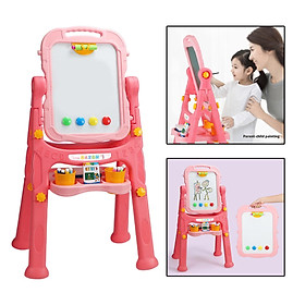 Children Kids Art Easel for Double Sided, Adjustable Rotating Chalkboard and Dry Erase Whiteboard with Kids Art Supplies Accessories