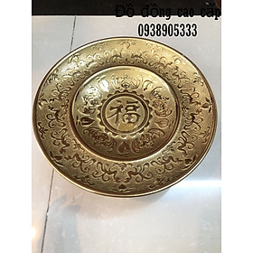 Mua Đĩa đừng trái cây thờ cúng bằng đồng LT đường kính 28cm cao 12cm