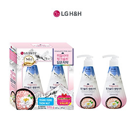 Combo 2 Kem đánh răng Himalaya Pink Salt Brightening Floral Mint ( Set Hộp quà) - Hương hoa Bạc Hà giúp trắng răng 285grx2