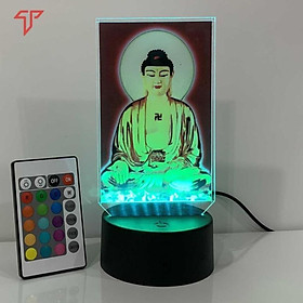 Mua Đèn led 3D in hình phật quan âm tọa thiền hình thờ trên ôtô - xe tải - để bàn  hình thờ quan âm  adida