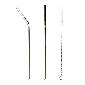 Mua Bộ ống hút kim loại INOX 3 món- loại tốt  ống hút dài