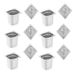 Mua Combo 06 cái Khay đựng Topping inox 176x162mm có nắp