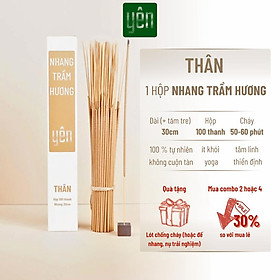 Mua Nhang Trầm Hương Yên Loại Thân 23-30cm Hộp 100 thanh Sạch Tự Nhiên Ít Khói Dùng Thờ Cúng Xông Thơm - Nhang Trầm 30cm