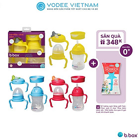 b.box Bộ bình nước 4 nắp thay thế tiện dụng cho 4 giai đoạn phát triển của bé 240ml