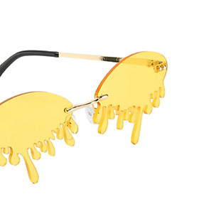 Irregular Lens Sunglasses Trendy Fashion UV Protection Sun Glasses Black