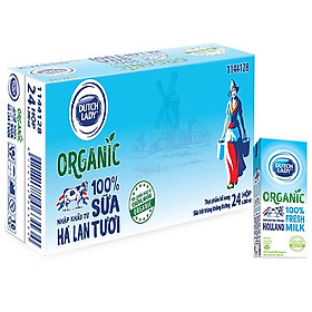 Thùng 24 Hộp Sữa Tươi Tiệt Trùng Dutch Lady Cô Gái Hà Lan Organic (24X200ml)