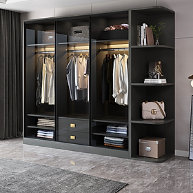 Mua  Miễn phí lắp đặt & vận chuyển - Trả góp 0%  Tủ quần áo cánh kính đẹp hiện đại thương hiệu Ohaha - TCK008