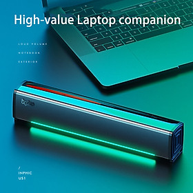 Loa mini có dây Inphic US1 Âm thanh vòm stereo ánh sáng LED xung quanh cho máy tính bàn máy laptop tivi - Hàng chính hãng