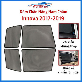 Bộ 4 rèm chắn nắng nam châm Innova 2017-2018-2019 khung cố định chống tia UV