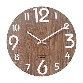 Fashion Battery Operated Wooden Wall Clock for Home Living Room Patio Decor 411