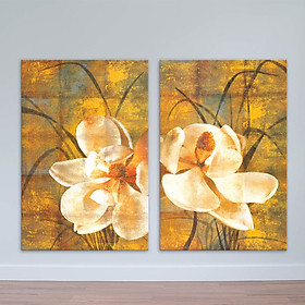 Bộ 2 tranh hoa lan trắng | Tranh phòng khách W1669