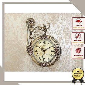 Mua Đồng hồ treo tường 2 mặt mang phong cách tân cổ điển sang trọng DHTT13 - Chất liệu: composite đúc đặc.