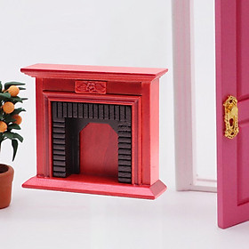 1:12 Dollhouse Fireplace Photo Props Wooden Furniture Model Retro Style Toy DIY Scene Model Living Room Decor Toy Life Scene