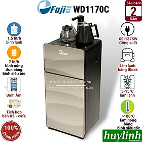 Cây nước nóng lạnh kết hợp bàn pha trà Fujie WD1170C - Làm lạnh bằng block - Hàng chính hãng