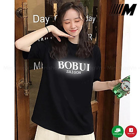 Áo phông phản quang unisex BOBUI form rộng tay lỡ chất thun cotton mềm mát