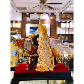 Kệ chim công dát vàng 24k MT Gold Art- Hàng chính hãng, trang trí nhà cửa, phòng làm việc, quà tặng sếp, đối tác, khách hàng, tân gia, khai trương 