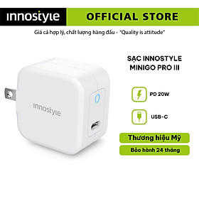 SẠC NHANH INNOSTYLE USB-C PD 20W MINIGO III WHITE - Hàng Chính Hãng - IC20PDWHI
