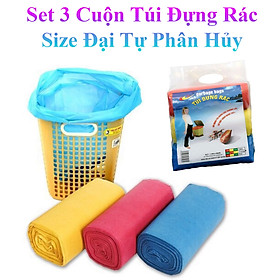 Mua Set 3 Cuộn Túi Đựng Rác Size Đại 78X64Cm Tự Phân Hủy 3 Màu Nặng 1Kg