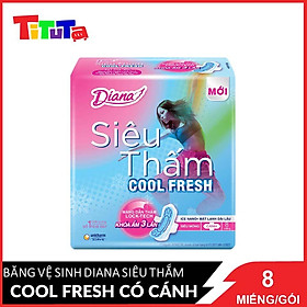 Băng vệ sinh Diana Siêu thấm Cool Fresh 8 miếng/gói