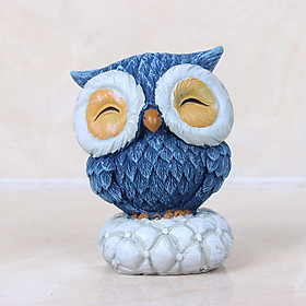 Owl Statue Decor Animal Small Crafted Figurines for Home Decor, Office Desk Ornament, Book Shelf Decoration, Indoor Outdoor Crafts