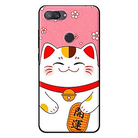 Ốp in cho Xiaomi Mi 8 Lite Mèo Nền Hồng - Hàng chính hãng