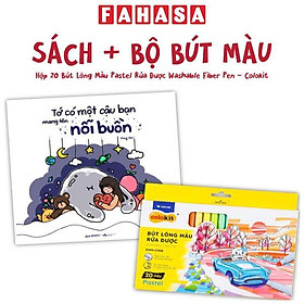 Combo Sách Tớ Có Một Cậu Bạn Mang Tên Nỗi Buồn + Hộp 20 Bút Lông Màu Pastel Rửa Được Washable Fiber Pen - Colokit SWM-C008