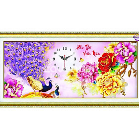Mua Tranh gắn đá 3d ABC Đồng Hồ Phu Thê Viên Mãn LV161-KT: 106 x 45 cm