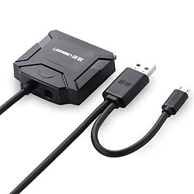 Mua Ugreen 20216 25CM màu Đen Bộ chuyển đổi USB 2.0 sang SATA ổ cứng hỗ trợ OTG CR108  Hàng chính Hãng