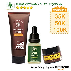 Bộ trắng da, sạch mụn và nám chuyên sâu Wonmom ( 1 Sữa rửa mặt + 1 Kem nghệ tươi + 1 Serum mụn )