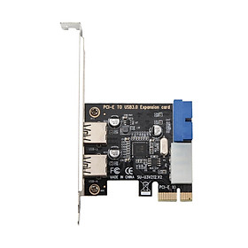 Thẻ mở rộng PCI-E sang USB 3.0 Bộ chuyển đổi 19 chân cắm bên ngoài 2 cổng USB 3.0 cho máy tính để bàn