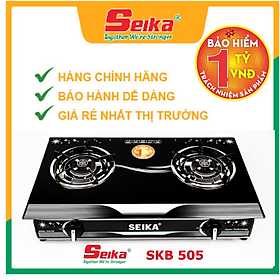 Bếp Gas Đôi Mặt Kính Sen Đồng Seika SKB505 - Hàng Chính Hãng