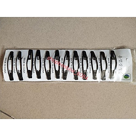 Set 12 chiếc cặp tóc, ghim tách bật, kẹp mái đen, ghim tóc mái